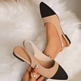 thumbnail image 1 of Xdegoge Flats for Women Closed Toe Slingback Pointed Ballet Shoes Cap Toe Design Two Tone Pattern Summer Dressy Casual Work Office Professional Slip On Lightweight Shoes, 1 of 9
