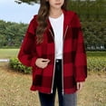 thumbnail image 1 of Xdegoge Fleece Jacket For Girls Plaid Oversized Zip Up Thermal Hoodie 2025 Tween Long Sleeve Loose Casual Coats Teen Thick Warm Cozy Outerwear Kids Fall Winter Fashion Clothes Age 5-16 Years, 1 of 5