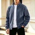 thumbnail image 1 of Xdegoge Fleece Jacket Men Zip Up Warm Winter Comfy Coat with Zipper Pockets Stand Collar Thermal Outerwear for Hiking Camping Outdoor Work, 1 of 6