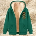 thumbnail image 1 of Xdegoge Fleece Jacket Women Fuzzy Sherpa Lined Loose Plus Size Heart Graphic Hoodies Cold Weather Long Sleeve Hooded Zip Up Coats Warm Cozy Thermal Fall Fashion Clothes with Pockets, 1 of 4