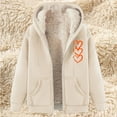 thumbnail image 1 of Xdegoge Fleece Jacket Women Fuzzy Sherpa Lined Loose Plus Size Heart Graphic Hoodies Cold Weather Long Sleeve Hooded Zip Up Coats Warm Cozy Thermal Fall Fashion Clothes with Pockets, 1 of 4