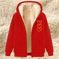 thumbnail image 1 of Xdegoge Fleece Jacket Women Fuzzy Sherpa Lined Loose Plus Size Heart Graphic Hoodies Cold Weather Long Sleeve Hooded Zip Up Coats Warm Cozy Thermal Fall Fashion Clothes with Pockets, 1 of 4
