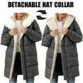 thumbnail image 1 of Xdegoge Fleece Lined Long Winter Coats for Women Plus Size Zip up Jackets with Detachable Faux Fur Collar Warm Fashion Hooded Snap Button Down Jacket Thermal Oversized Coat with Pockets Outerwear, 1 of 9