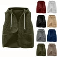 thumbnail image 1 of Xdegoge Fleece Vest Women Fuzzy Sleeveless Oversized Button Down Casual Vests Outerwear Travel Sherpa Jackets with Pockets, 1 of 6