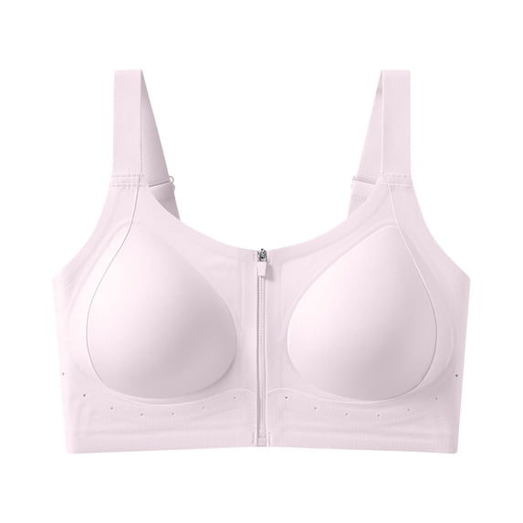 Xdegoge Front Closure Bras For Women Easy On/Off Front Zip Bra Wide Strap Wireless Support Bralette Breathable Full Coverage Underwear Or Post-Surgery, Maternity & Daily Use