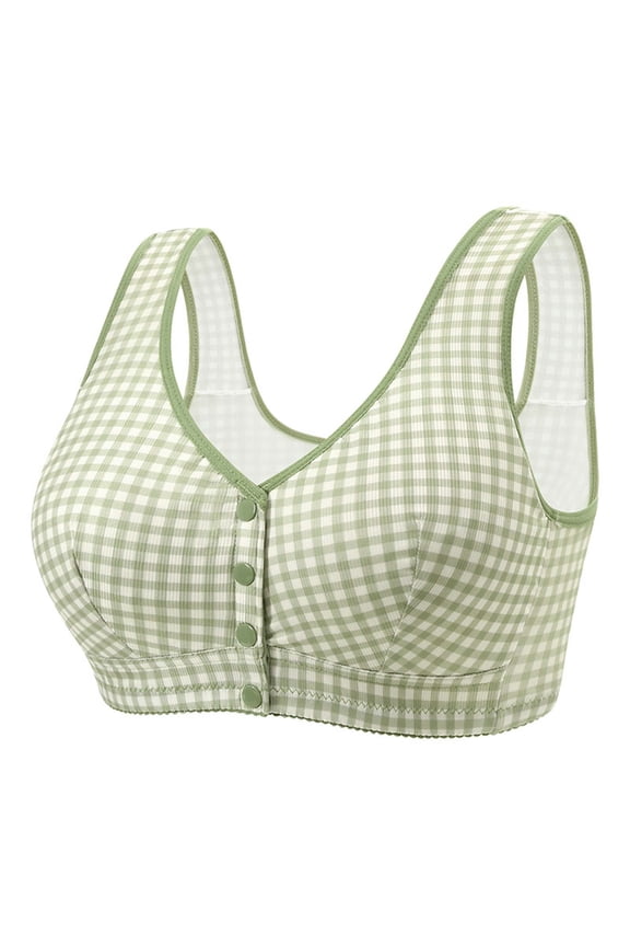 Front Closure Bras for Women Plus Size with Support and Lifting Wireless Bralettes Full Coverage Padded Soft Breathable No Underwire Bra