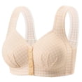 thumbnail image 1 of Xdegoge Front Closure Comfort Bra for Women Wirefree Support Bralette with Classic Gingham Plaid Pattern Wide Non-Slip Straps Full Coverage Breathable Daily Leisure Bra, 1 of 2