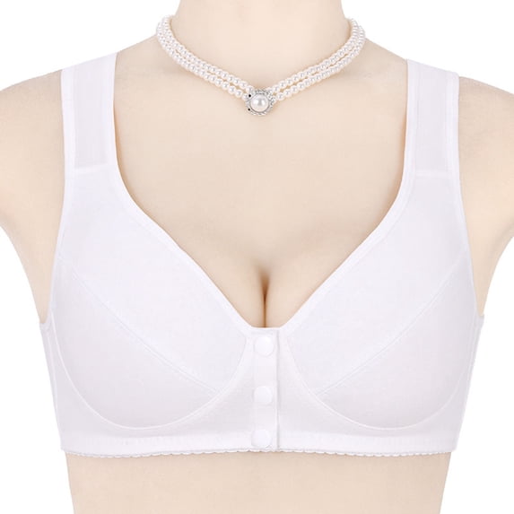 Xdegoge Front Snap Closure Bras for Women No Underwire Push Up Padded Bralettes Breathable Wireless Supportive Full Coverage Everyday Bra