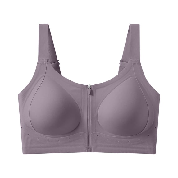 Xdegoge Front Zipper Bras for Women Push Up Wireless Full Coverage Adjustable Strap Comfort Brassiere Breathable Seamless Smoothing No Underwire Bralettes