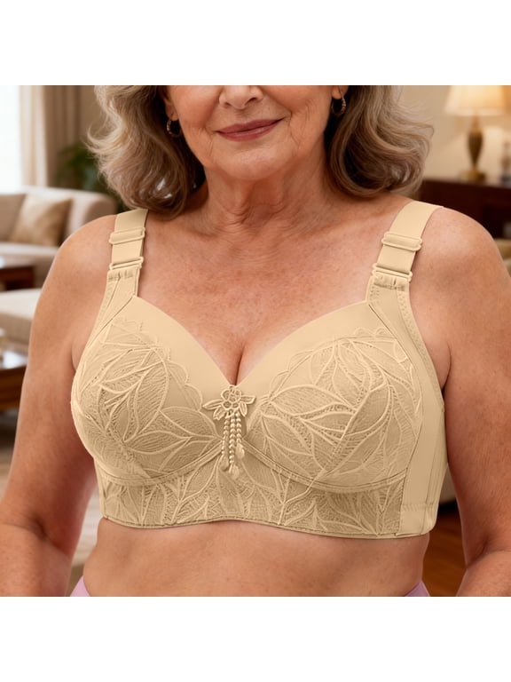 Full Figure Bras with Support and Lift No Underwire Wireless Push Up for Ladies Full Figure Beauty Back Support Comfort Lingerie Flattering Fit