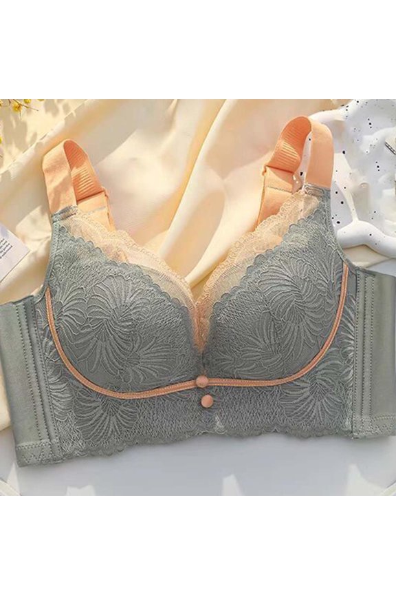 Full Figure Bras for Women Floral Lace Underwire Support with Side Smoothing Wings Elegant Lift Balconette Bra Wide Adjustable Straps Flattering Everyday Bras