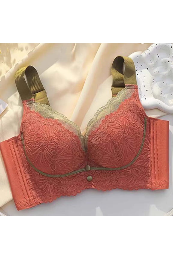 Full Figure Bras for Women Floral Lace Underwire Support with Side Smoothing Wings Elegant Lift Balconette Bra Wide Adjustable Straps Flattering Everyday Bras