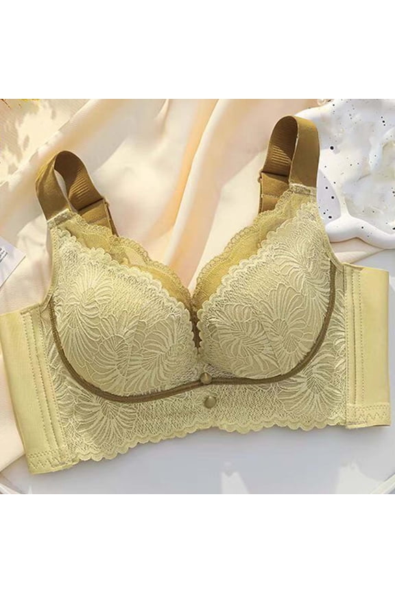 Full Figure Bras for Women Floral Lace Underwire Support with Side Smoothing Wings Elegant Lift Balconette Bra Wide Adjustable Straps Flattering Everyday Bras