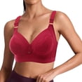 thumbnail image 1 of Xdegoge Full Figure Bras for Women Wirefree Support Bra with Delicate Lace Overlay and Center Bow Detail Wide Adjustable Straps Smoothing Back Everyday Comfort Bralettes, 1 of 5