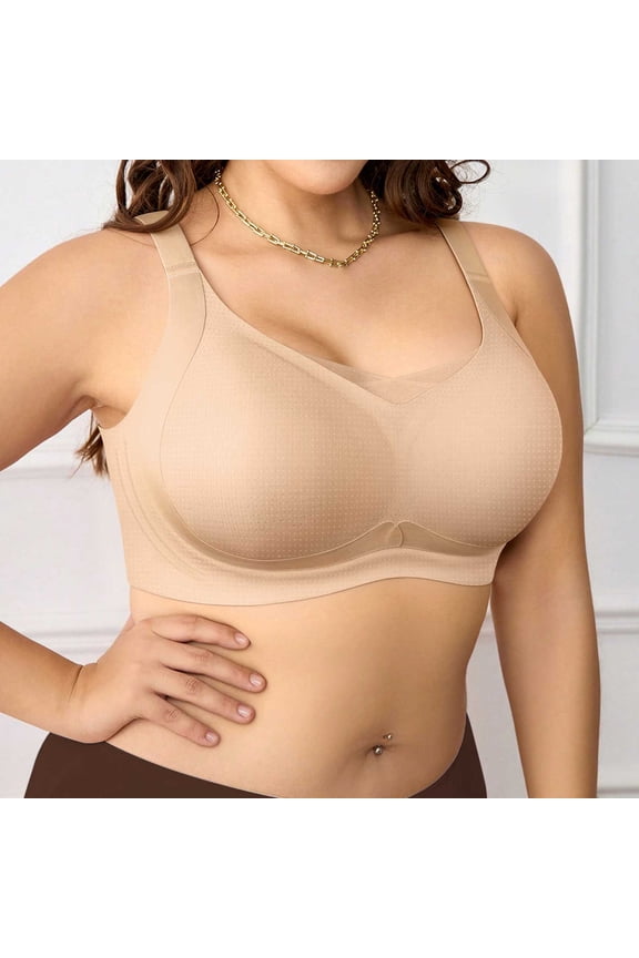 Full Figure Bras with Support and Lift Push Up Wireless Full Coverage Seamless Padded Bralettes No Underwire Adjustable Strap Comfortable Bra
