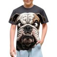 thumbnail image 1 of Xdegoge Funny 3D Bulldog Printed Tees for Kids Boys Girls Cool Animal Graphic T-Shirts Short Sleeve Crewneck Casual Summer Tops, Size 7-8, 1 of 8