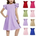 thumbnail image 1 of Xdegoge Girl Dresses Size 6 Girls Dresses Summer Ruffle Sleeve Mesh Girls Dresses Size 8-9 A-Line Party Dance Graduation Mesh Dress Vestido De Fiesta Para NiñA, 1 of 9