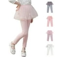 thumbnail image 1 of Xdegoge Girl's Layered Tulle Skirt Leggings with Flower Embroidery, Soft Stretchy Bottoms for Daily Wear and Performance, 1 of 5
