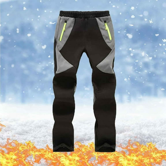 Xdegoge Girls Boys Snow Pants Waterproof Insulated Windproof Zipper Pockets Hiking Ski Pant Elastic Waist Straight Leg Fleece Lined Winter Warm Snowpants for Snowboarding Climbing 12 Years