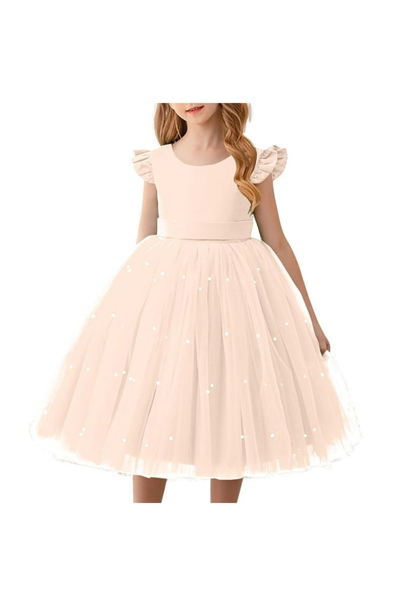 Girls Dresses Spring Dresses for Girls 5T Puffy Tutu Sundress Ruffle Sleeve Double Fluffy Tiered Tulle Summer Dresses Wedding Birthday Party Princess Ball Gown Vestidos Verdes