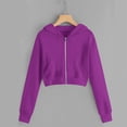 thumbnail image 1 of Xdegoge Girls Cropped Hoodies Zip Up Long Sleeve Hooded Sweatshirt Y2K Workout Casual Jacket Trendy Clothes Preppy Outfits, 1 of 7