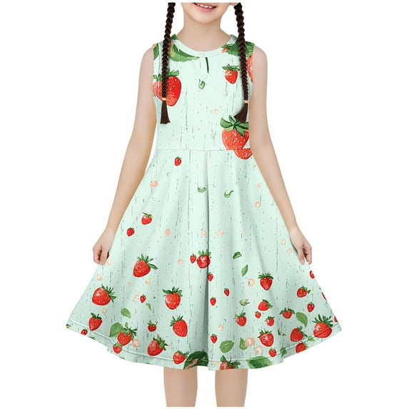 Xdegoge Girls Dresses Size 7-8 Clearance Clearance Items Lace Flower Ruffle Dress Chiffon Girls Dresses Size 10-12 Long A Line Sundresses Mini Casual Party Dresses Vestidos Para NiñAs