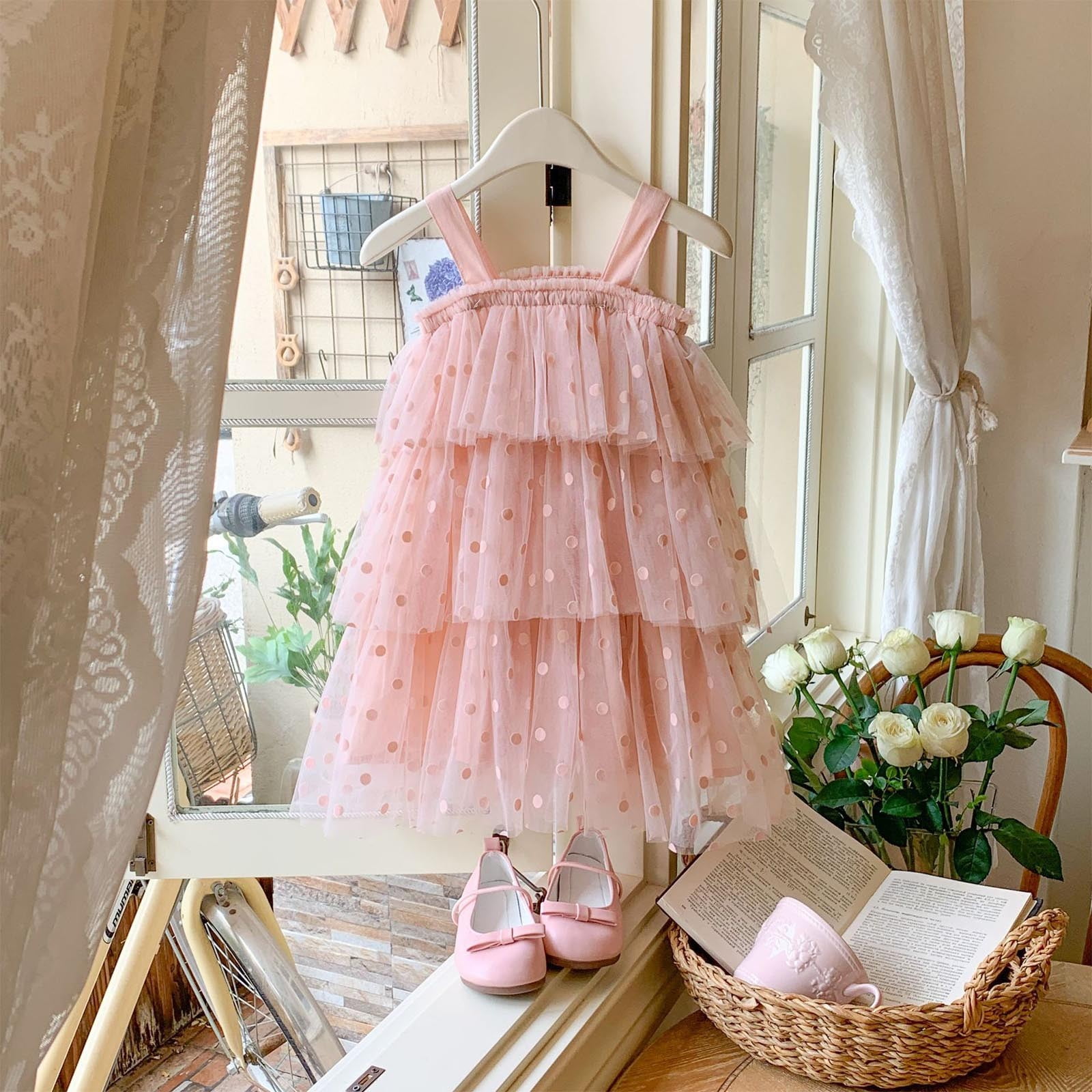 Xdegoge Girls' Dresses Spring Summer Dress Kids Party Puffy Skirt ...