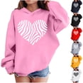 thumbnail image 1 of Xdegoge Girls' Heart Hoodie Fashion Print Sweatshirt for Kids Valentines Casual Pullover Oversized Hoodies Long Sleeve Csaual Loose Sweatshirts, 1 of 8