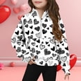 thumbnail image 1 of Xdegoge Girls Heart Print Half Zip Sweatshirts - Cute Valentine's Day Outfit for Kids Toddler Long Sleeve Pullover Sweatshirts Holiday Party Clothes, 1 of 5