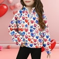 thumbnail image 1 of Xdegoge Girls Heart Print Half Zip Sweatshirts - Cute Valentine's Day Outfit for Kids Toddler Long Sleeve Pullover Sweatshirts Holiday Party Clothes, 1 of 5