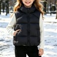 thumbnail image 1 of Xdegoge Girls Puffer Vest Zip Up Sleeveless Lightweight Warm Padded Hooded Jacket Fall Winter Drawstring Hem Fashion Outerwear with Pockets, 1 of 9