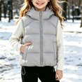 thumbnail image 1 of Xdegoge Girls Puffer Vest Zip Up Sleeveless Lightweight Warm Padded Hooded Jacket Fall Winter Drawstring Hem Fashion Outerwear with Pockets, 1 of 9