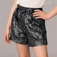 thumbnail image 1 of Xdegoge Girls Sequin Shorts with Satin Bow, Elastic Waist Sparkly Summer Shorts for Kids Party Holiday Outfits, 1 of 6