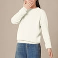 thumbnail image 1 of Xdegoge Girls Sweaters Casual Long Sleeve Crew Neck Soft Comfy Kids Sweatshirts Warm Knit Loose Pullover Tops 2025 Tween Cute Clothes,Size 2-14, 1 of 6