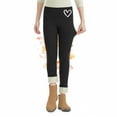 thumbnail image 1 of Xdegoge Girls Warm Fleece Lined Leggings with Heart Print High Waist Stretchy Yoga Pants Winter Bottoms, 1 of 5