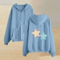 thumbnail image 1 of Xdegoge Graphic Hoodies for Women Star Embroidery Cute Y2K Zip Up Hooded Sweatshirt Aesthetic Long Sleeve Drop Shoulder Drawstring Jacket with Pocket 2025 Winter Fashion Casual Outfits, 1 of 3