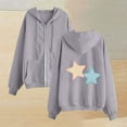 thumbnail image 1 of Xdegoge Graphic Hoodies for Women Star Embroidery Cute Y2K Zip Up Hooded Sweatshirt Aesthetic Long Sleeve Drop Shoulder Drawstring Jacket with Pocket 2025 Winter Fashion Casual Outfits, 1 of 3