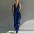 thumbnail image 1 of Xdegoge Halter Neck Jumpsuit for Women Backless V Neck Wide Leg Outfits High Waisted Dressy Long Pants Jumpsuits for Party Evening Wedding Guest Clubwear Fashion, 1 of 5