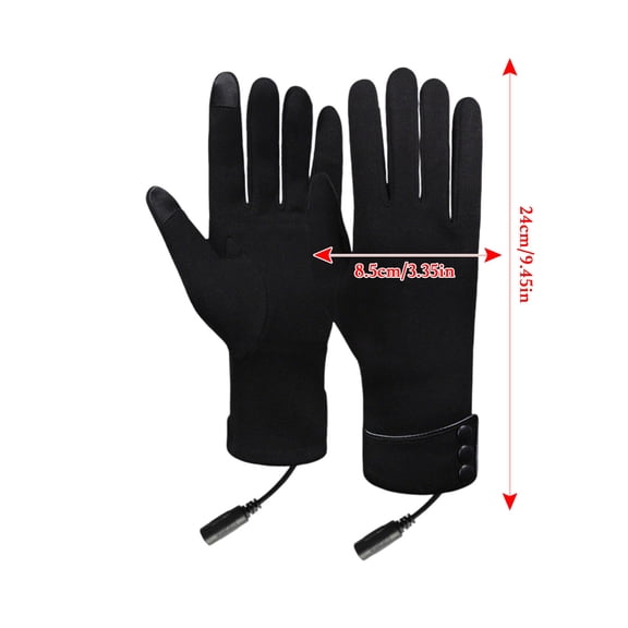 Xdegoge Heated Gloves for Men Women Fleece Lined Touchscreen Rechargeable Glove Washable Warm Winter Accessories for Outdoor Work Workout with Button Closure