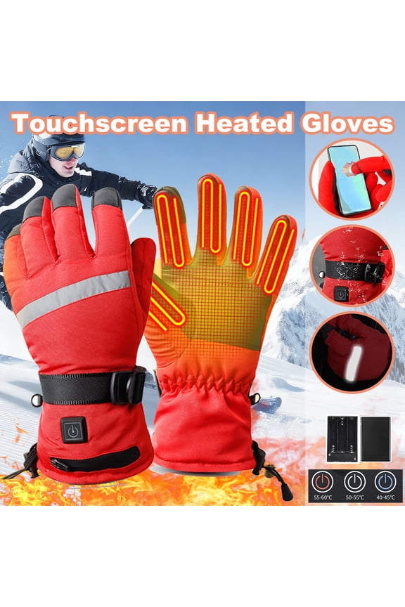 Heated Gloves for Men Women Fleece Lined Warm Rechargeable Temperature Control Touchscreen Glove for Winter Work Sports Snow Biking Riding Skiing Cycling Hunting Snowboarding