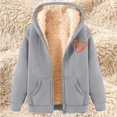 thumbnail image 1 of Xdegoge Heavy Fleece Jacket Women Sherpa Lined Fuzzy Casual Oversized Heart Graphic Hoodies Warm Long Sleeve Hooded Full Zip Jackets Cold Weather Cozy Thermal Winter Fashion Clothes with Pockets, 1 of 4