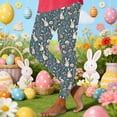 thumbnail image 1 of Xdegoge Holiday Leggings for Women Slim Fit High Waisted Tummy Control Stretchy Comfy Spandex Yoga Lounge Festival Cute Bunny Floral Print Tights, 1 of 6