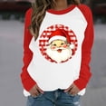 thumbnail image 1 of Xdegoge Holiday Sweatshirts for Women 2025 Raglan Crew Neck Long Sleeve Tops Xmas Santa Claus Graphic Shirts Cute Women Christmas Tunic Womens Festive Holiday Tops, Red XL, 1 of 3