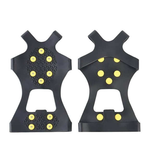 Xdegoge Ice Cleats for Boots 10 Steel Studs for Men Women Anti-Slip Traction for Boots Shoes Snow Ice Walking Dog Hiking Fishing Full Foot Protection Easy On/Off Crampons Shoe Spikes