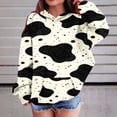 thumbnail image 1 of Xdegoge Kids Black White Cow Spot Sweatshirt Girls Splatter Print Pullover Hoodie Casual Novelty Graphic Top for Teens, Size 5-6, 1 of 6
