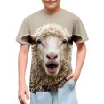 thumbnail image 1 of Xdegoge Kids Boys Girls 3D Animal Graphic T-Shirt Funny Sheep Print Short Sleeve Crewneck Novelty Summer Casual Tees Tops, Size 5-6, 1 of 6