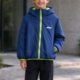 thumbnail image 1 of Xdegoge Kids Boys Hooded Puffer Jacket Lightweight Zip Up Winter Warm Coat Soft Warm Cold Weather Padded Outerwear Blue Size 12-13, 1 of 9