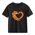 thumbnail image 1 of Xdegoge Kids Girls Dog Lover T-Shirt Dachshund Heart Shape Print Cute Animal Theme Top for Toddler Baby Kids Tween Teen 3-10Y, 1 of 9