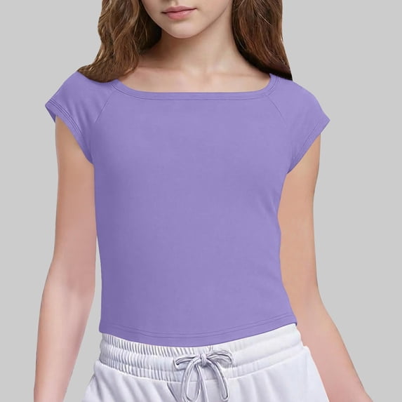 Xdegoge Kids Girls Fashion Cap Sleeve Crop Top Soft Stretchy Fit Ideal for Daily Activities Playdates and Light Outings Suitable for Toddler Baby Kids Tween Teen 5-15Y