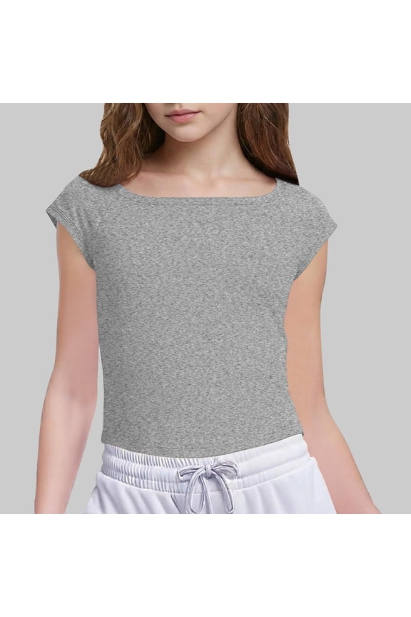 Kids Girls Fashion Cap Sleeve Crop Top Soft Stretchy Fit Ideal for Daily Activities Playdates and Light Outings Suitable for Toddler Baby Kids Tween Teen 5-15Y